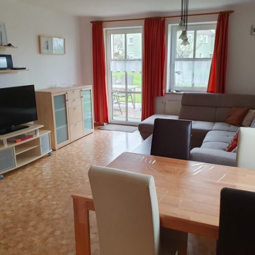 Wohnzimmer in der Ferienwohnung Abendsonne