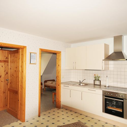 Küche in der Ferienwohnung Schwalbennest
