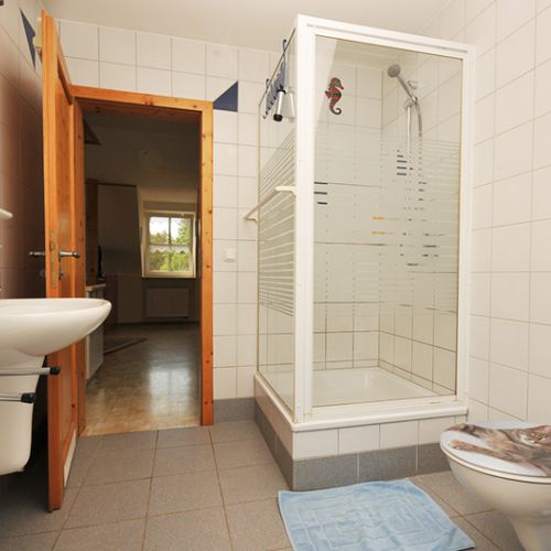 Badezimmer in der Ferienwohnung Storchennest
